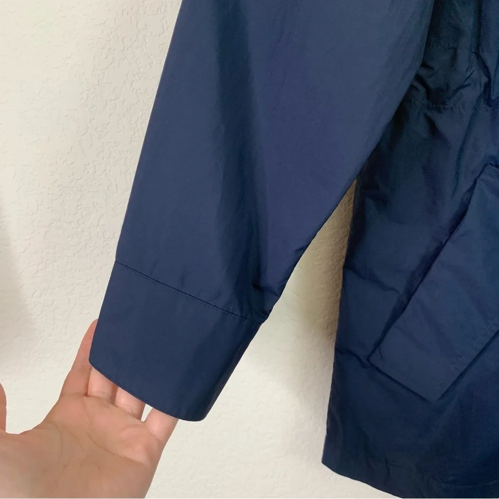 Everlane womens blue full zip hooded rain jacket XS